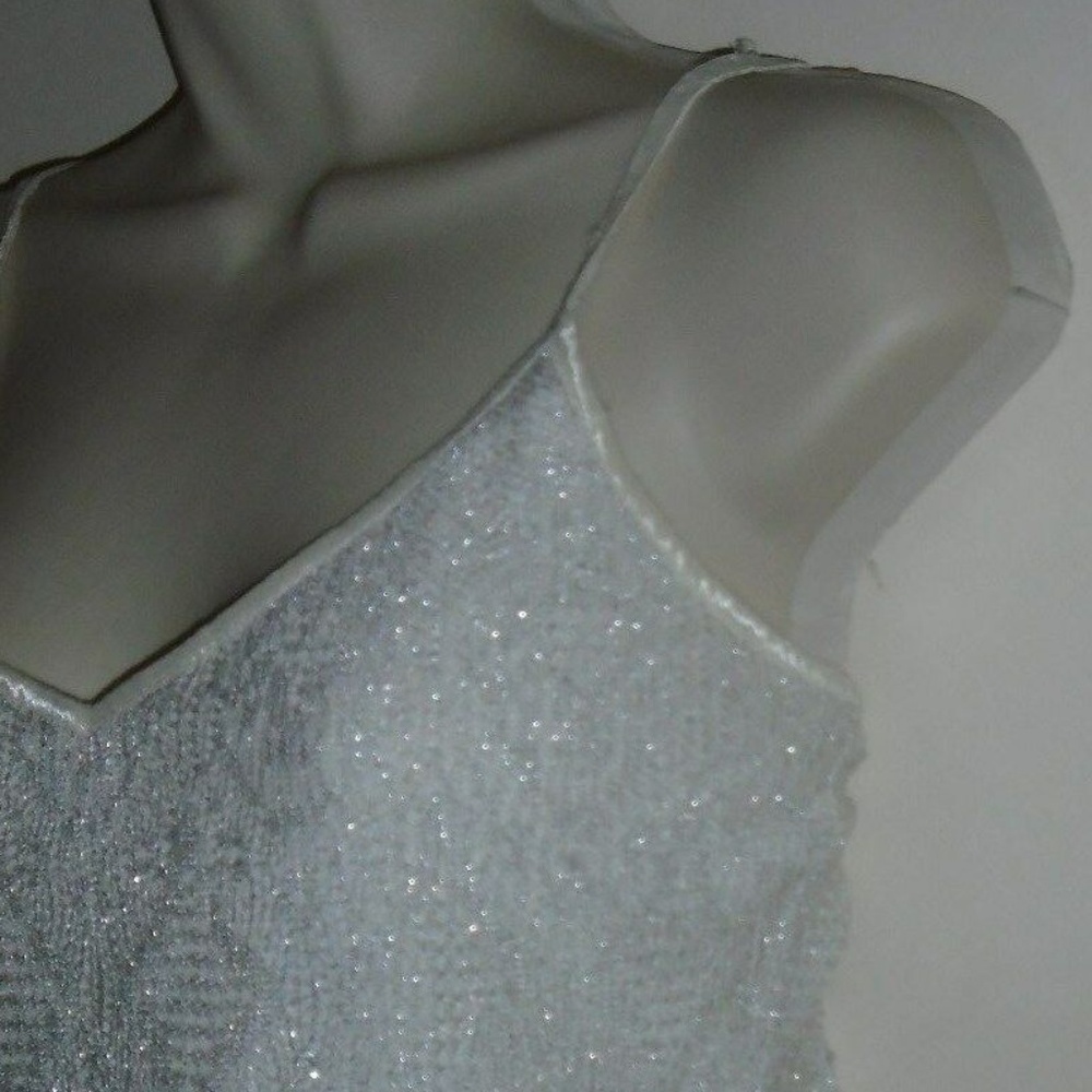 Vintage Rare Spaghetti Straps Fringe Crochet Lace Lined Fun Sexy Party Top